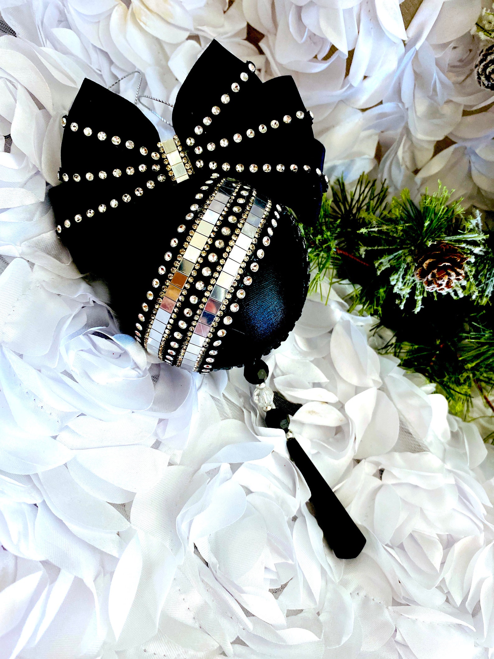 Black and Silver Christmas Ornaments Christmas Decoration - Etsy