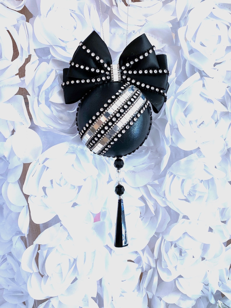 Black and Silver Christmas Ornaments Christmas Decoration Etsy