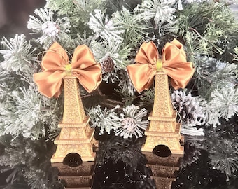 エッフェル塔クリスマスツリーオーナメント ~ 彫刻入りミラーアクリル