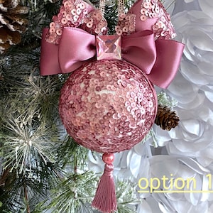 Pink sequence bauble, Christmas pink ball, Pink Christmas, pink ornament, wedding, baby shower, Christmas gift,