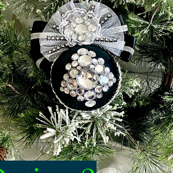 Black and Silver Ornaments Etsy