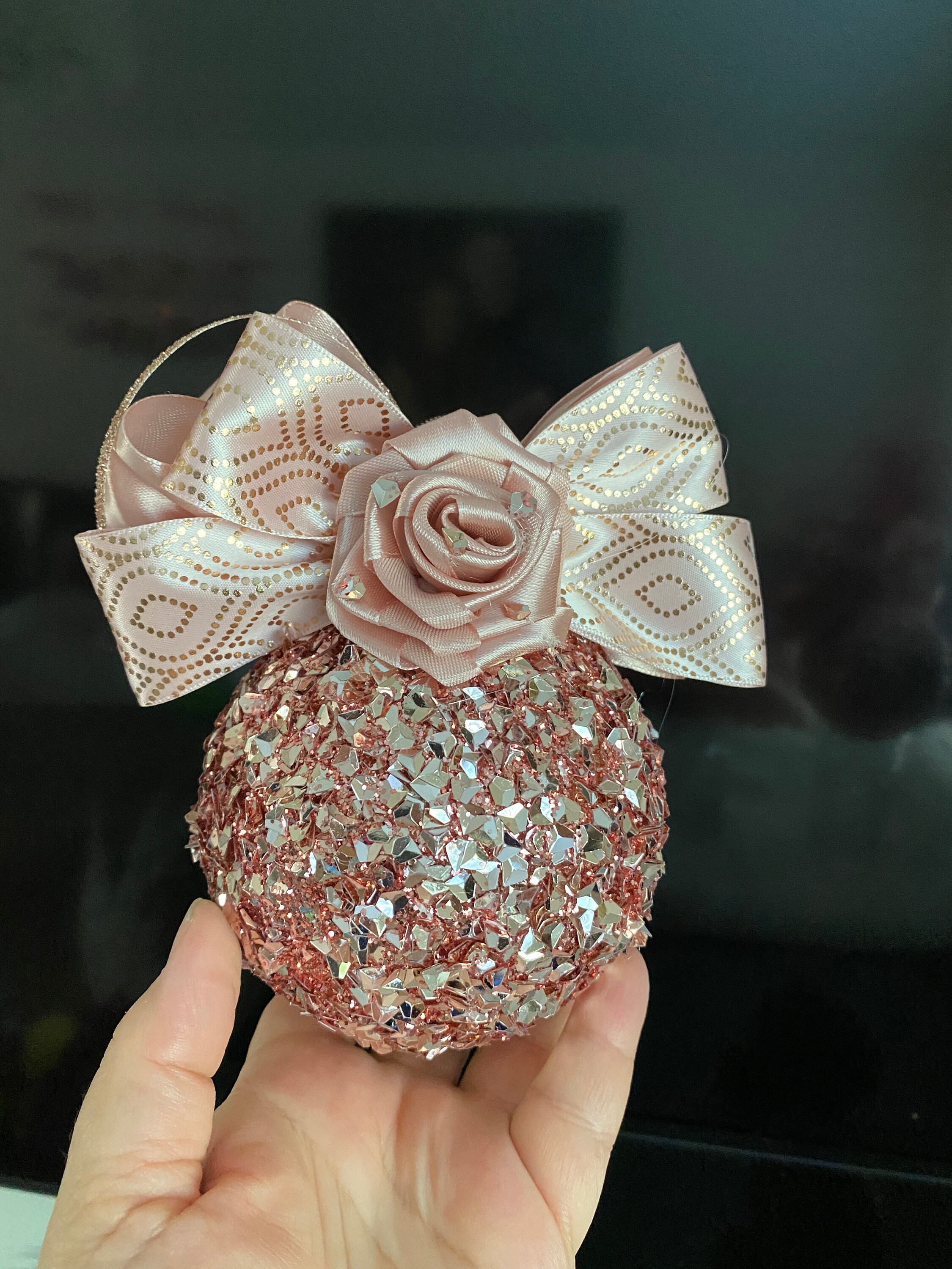 Set of 4 Rose Gold Christmas Ornament Tree Rose Gold Ball - Etsy