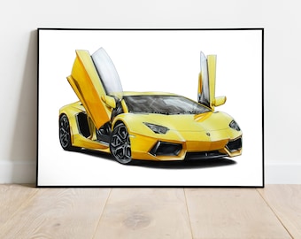 Lamborghini Aventador Art Print