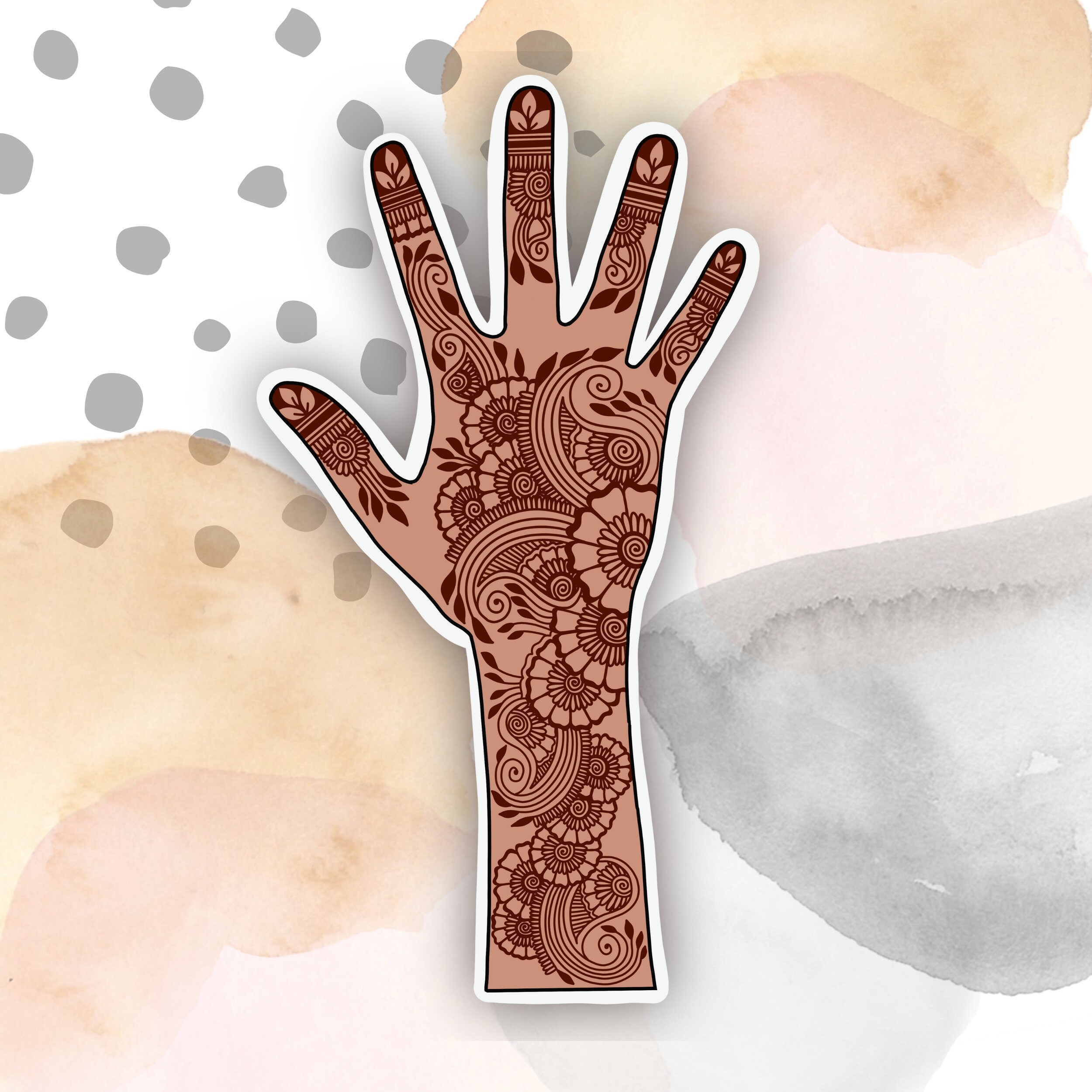 Henna Sticker Mehndi Hand Sticker Mehndi Hand Mehndi Laptop Vinyl Desi
