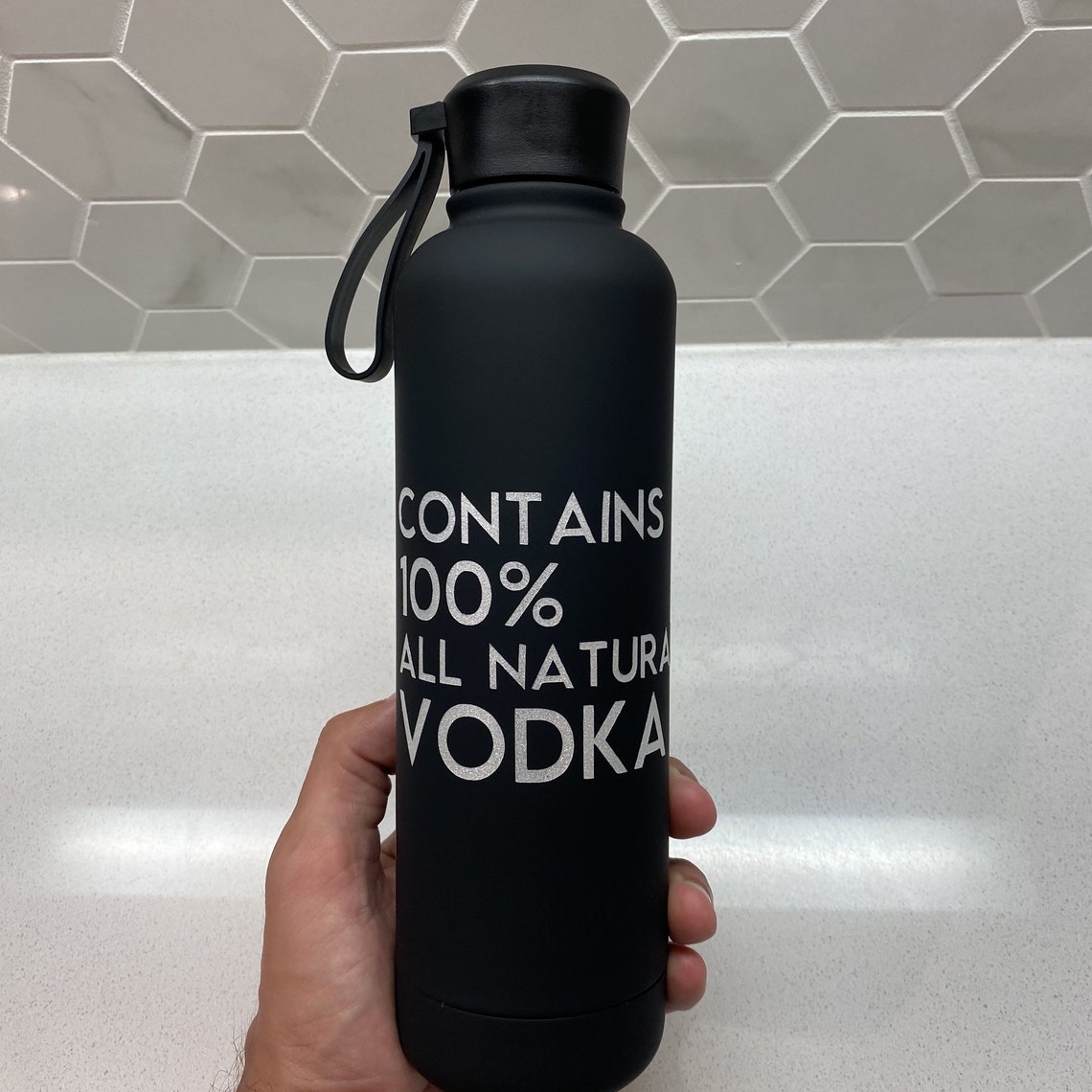 17oz Contains 100 All Natural Vodka Water Bottle Tumbler Etsy