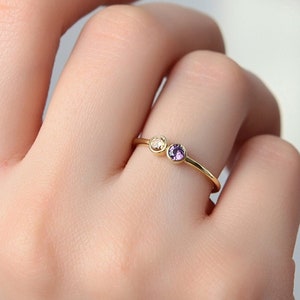 Custom Multiple Birthstone Ring, Personalized Jewelry, Family Birthstone Ring For Mothers, Birthday Gifts For Grandmas, Unique Gifts For Mom