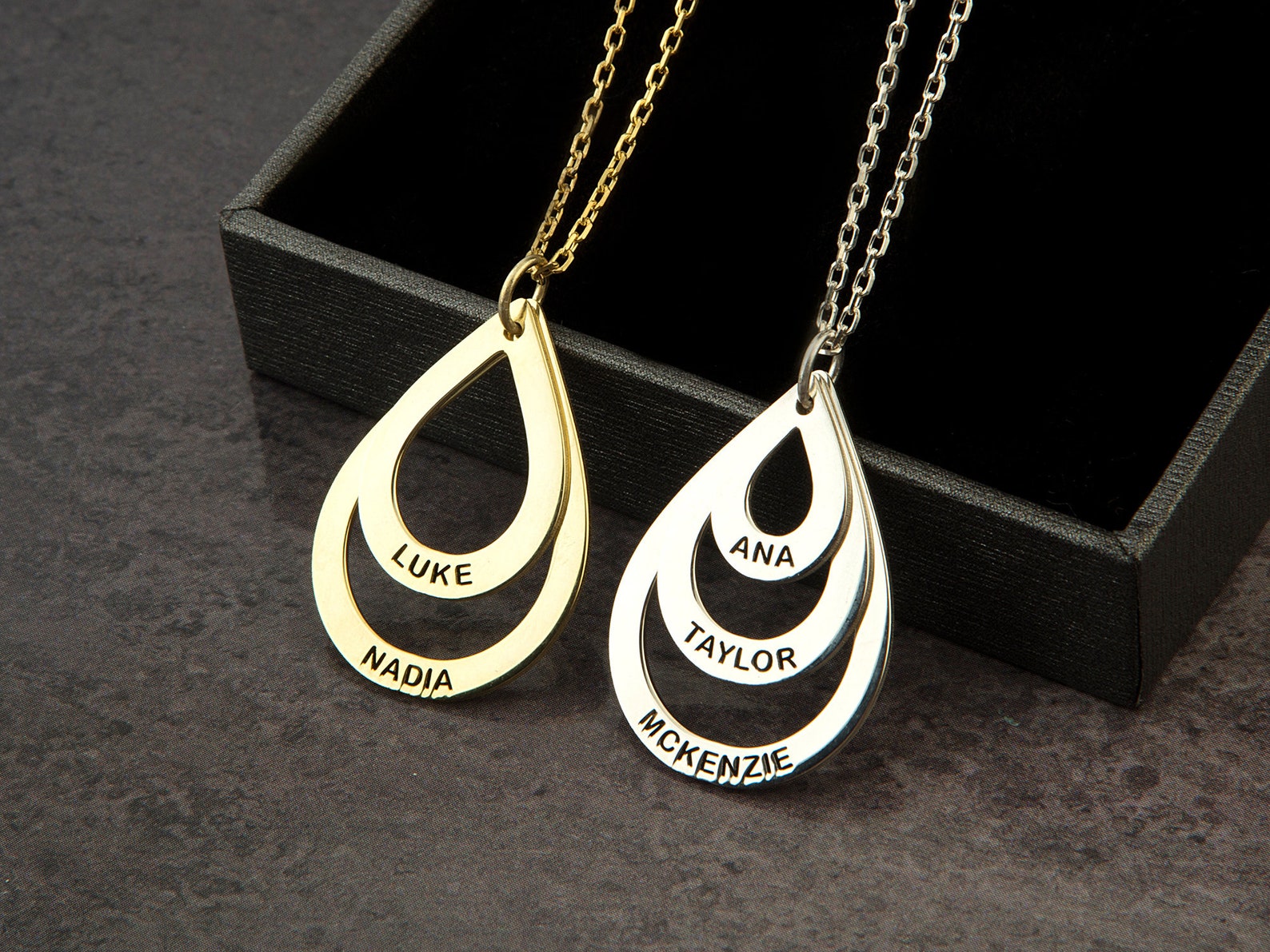 Name Necklace Engraved Name Necklace Personalized Gift Etsy