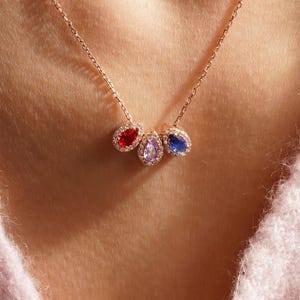 Birthstone Necklace for Mom, Personalized Family Birthstone, Custom Jewelry Gift