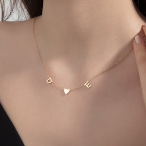 Silber Paar Initialen Halskette, Nach Maß Namen Halsketten, Familien Name Halskette für Mütter, Gold Buchstabe Anhänger, Einzigartige Geschenke für Mama