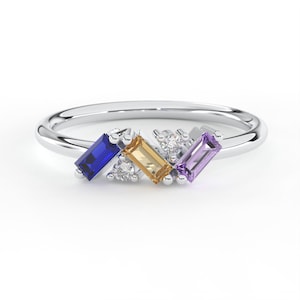 Geboortesteenring voor moeders, gepersonaliseerde familiesieraden, aangepast verjaardagscadeau