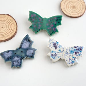 Cute ceramic butterfly pin. Chunky handmade porcelain brooch. Ceramic jewelry Mother&#39;s Day gift.