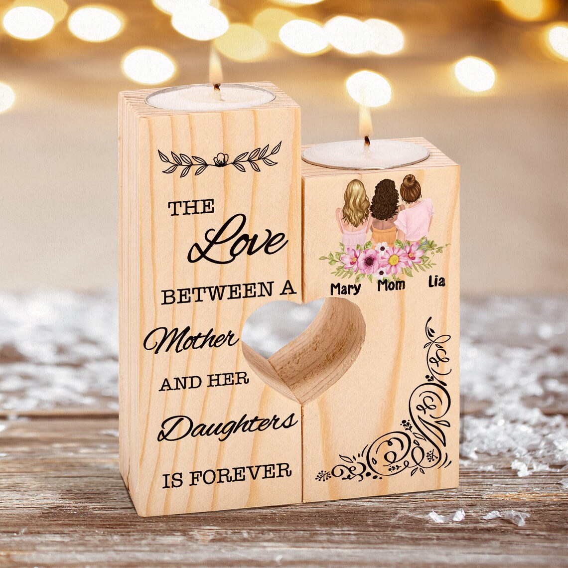 Mother and Daughters Candle Holder Love between mom and Etsy
