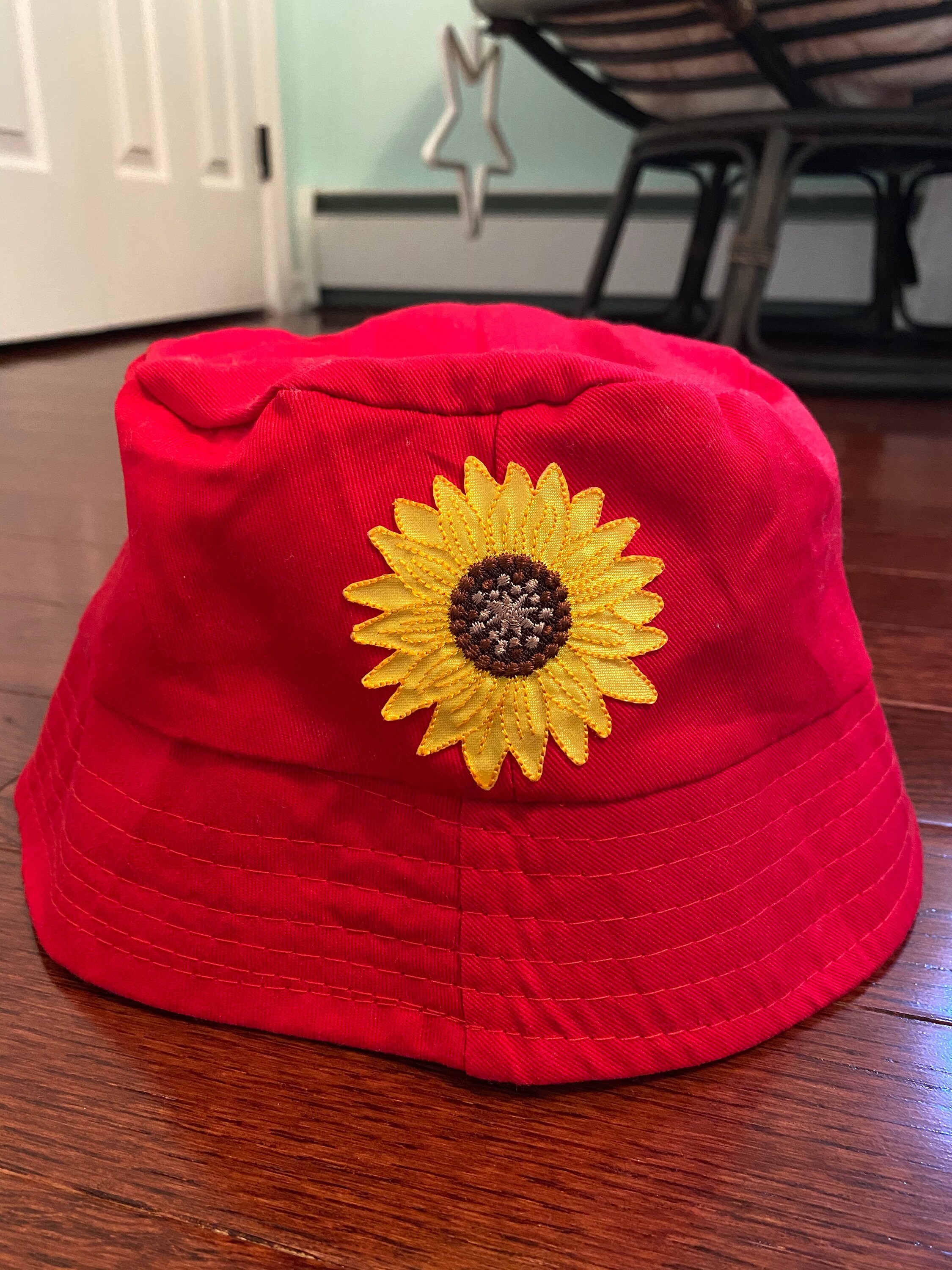 Red Sunflower Bucket Hat customizable Etsy