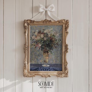 Arte mural de flores de primavera, pintura al óleo antigua para imprimir, impresión artística de flores, cuadro mural colorido, arte mural colorido, decoración vintage de verano, decoración de flores