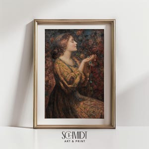Vintage European Woman Print, Antique Woman Portrait Painting, French Country Wall Art, Victorian Woman Decor, Digital Printable Wall Art
