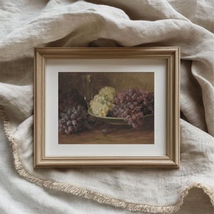 Antique Kitchen Wall Art, Vintage Print Grapes Wall Decor, Vintage Still Life, Antique Printable Wall Art, Antique Original Kitchen Decor
