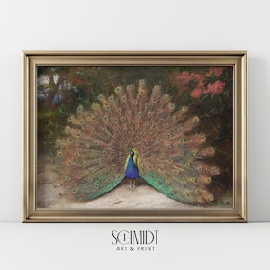 Vintage Peacock Wall Art Vintage Peacock Oil Painting Wall Art Printable Wall Art Bird Home Decor Vintage Bird Wall Decor Peacock SCHMIDT
