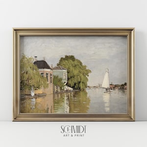 Vintage Sailboat Ocean Wall Art, Nautical Wall Art Summer Printable, Antique Lake House Seascape Decor Summer Decor Vintage Digital Download