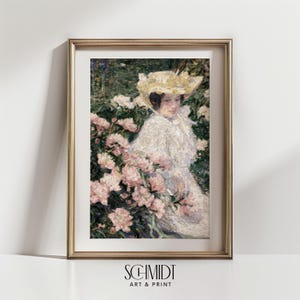 Vintage Wall Art Woman Portrait Printable Wall Art Vintage Decor Digital Art Print Flower Wall Decor Wall Art Vintage Painting SCHMIDT