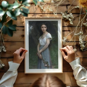 Vintage European Woman Print, Antique Woman Portrait Painting, French Country Wall Art, Victorian Woman Decor, Digital Printable Wall Art