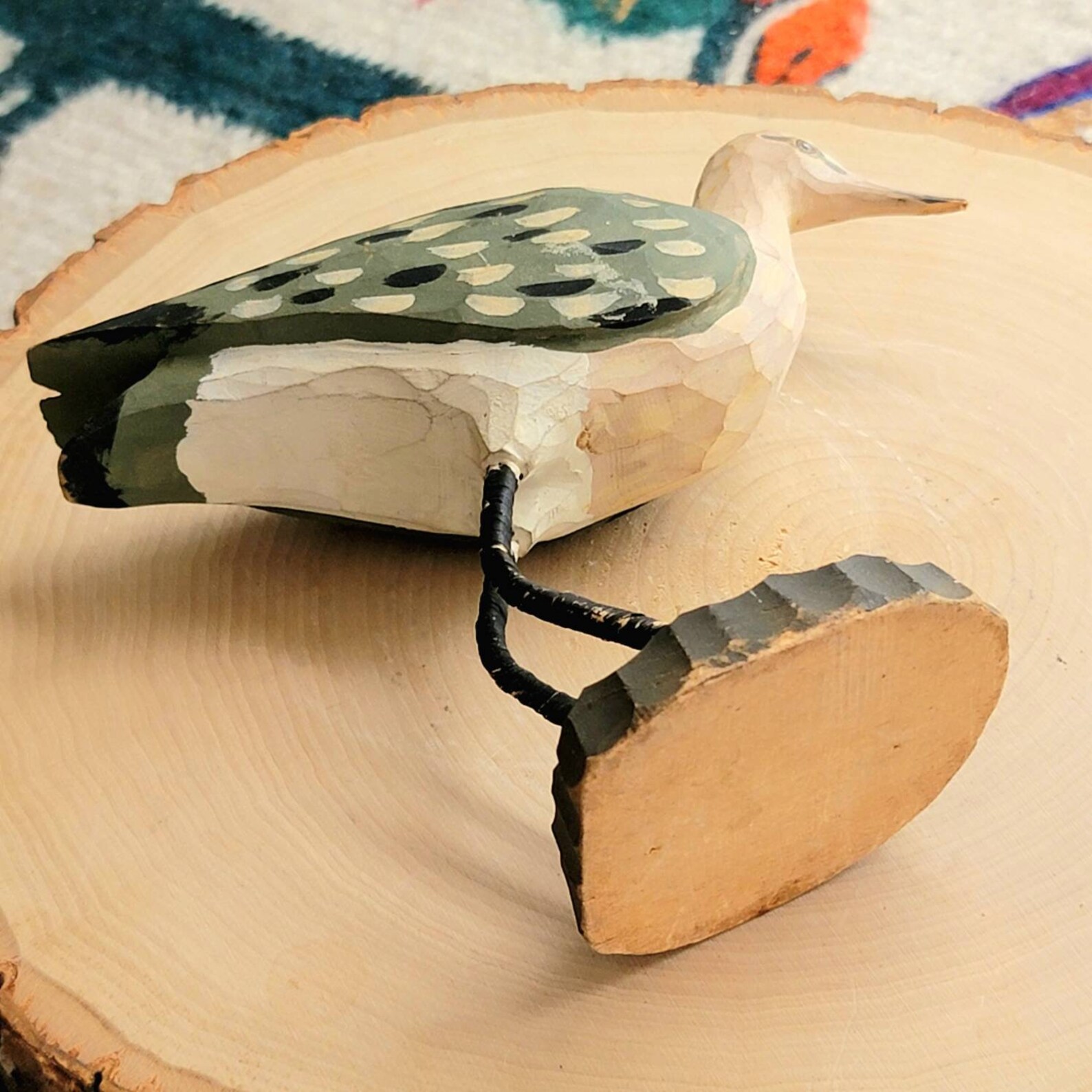 Hand Carved and Painted Wood Shorebird Statue Carved Bird Etsy