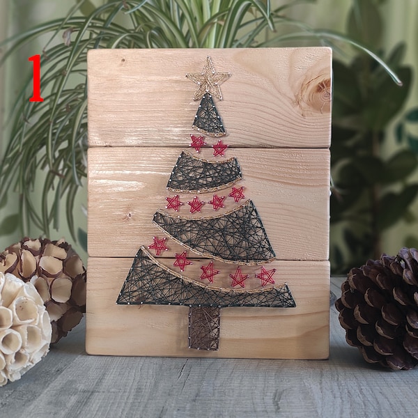 Tableau Sapin de Noël String Art