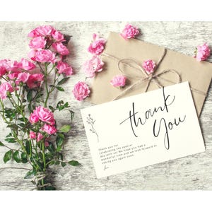 Cartão de agradecimento para impressão, Cartão de agradecimento digital, Casamento, Obrigado, Cartão de agradecimento, Aniversário