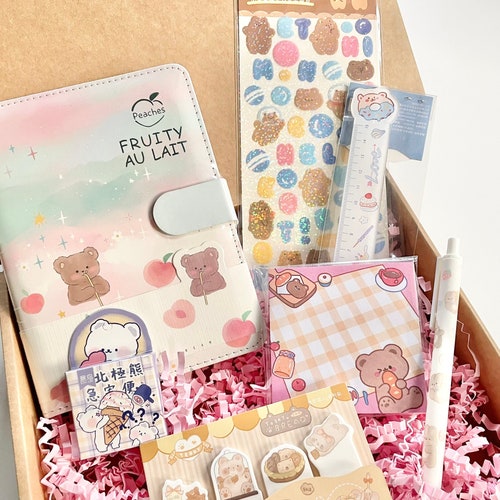 Purple Stationery Box Kawaii Stationery Set Cute Etsy