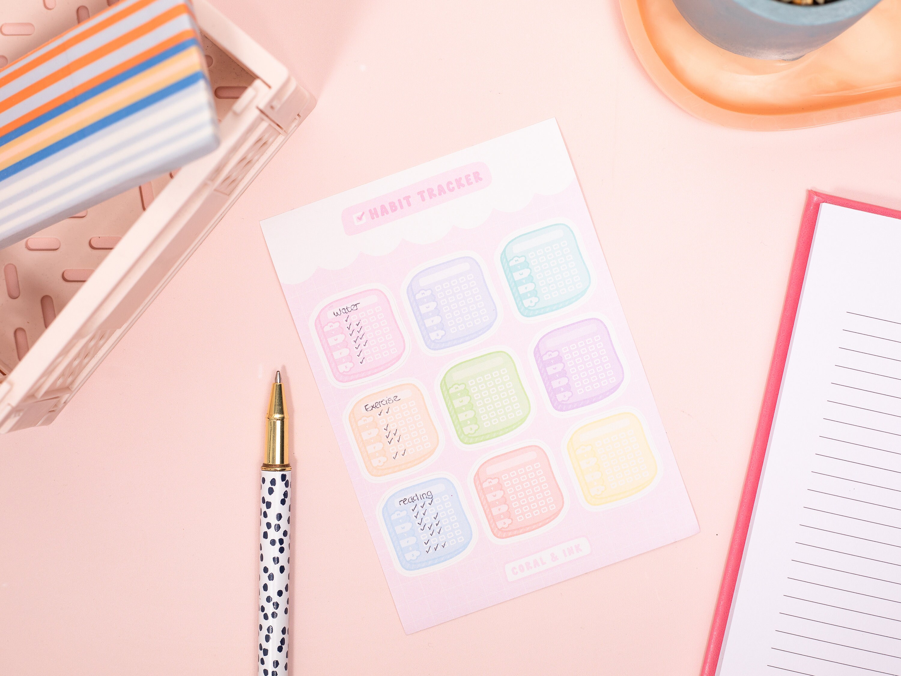 Habit Tracker Sticker Sheet | Journal Stickers Cute | Planner Stickers ...