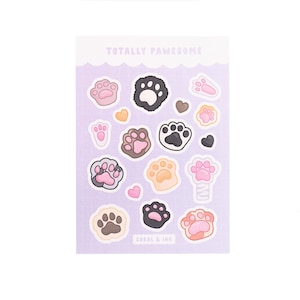 かわいい動物の足跡ステッカー、かわいい美的ステッカーシート、ジャーナル用品、bujoステッカーシート、プランナーステッカー、スクラップブッキングステッカー