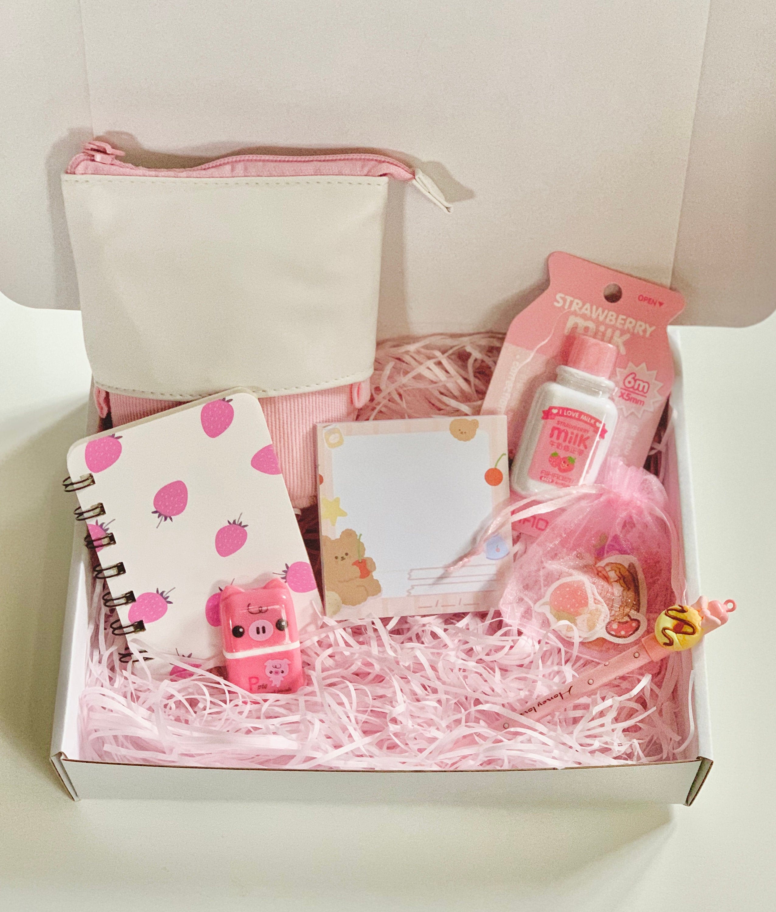 Pink Stationery Box Kawaii Stationery Set Cute Stationary Etsy