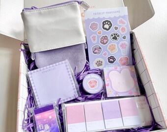 Purple Stationery Box | Kawaii Stationery Set | Cute Stationary