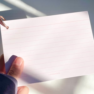Pink Aesthetic Revision Index Cards | Study Flashcards Set | A6 Notecards