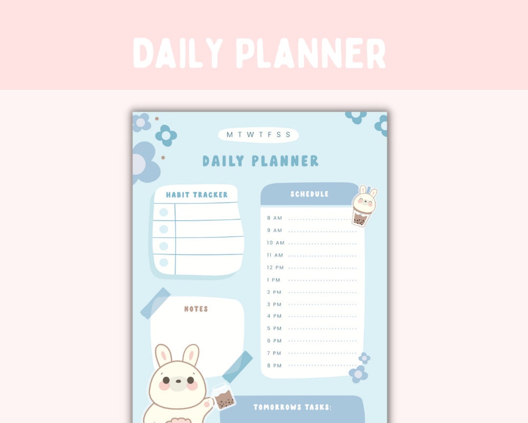 Cute Daily Planner Printable A5 Digital Daily Planner Template Etsy Cute Daily Planner Printable A5 Digital Daily Planner Template Etsy