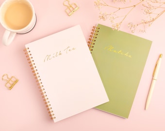 Tea Softcover Spiral Bound Notebooks | Square and Lined notebooks