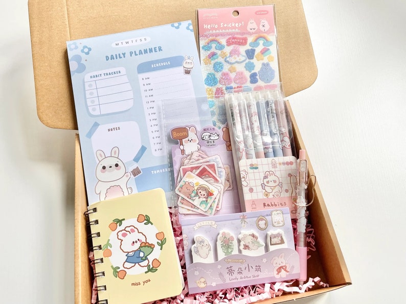 Kawaii Bunny Stationery Box Cute Stationary Set Kawaii Etsy UK