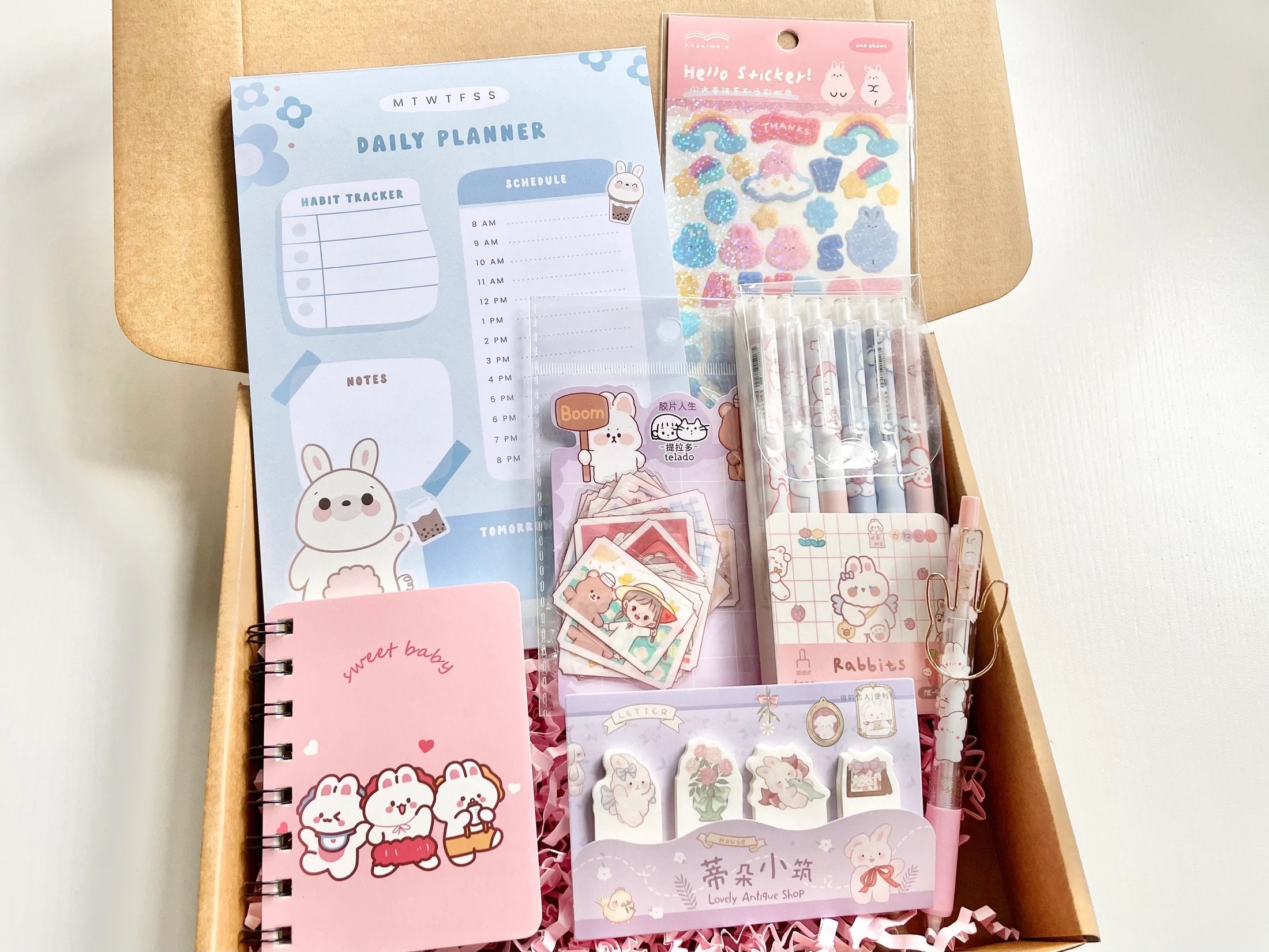 Kawaii Bunny Stationery Box Cute Stationary Set Kawaii Etsy UK