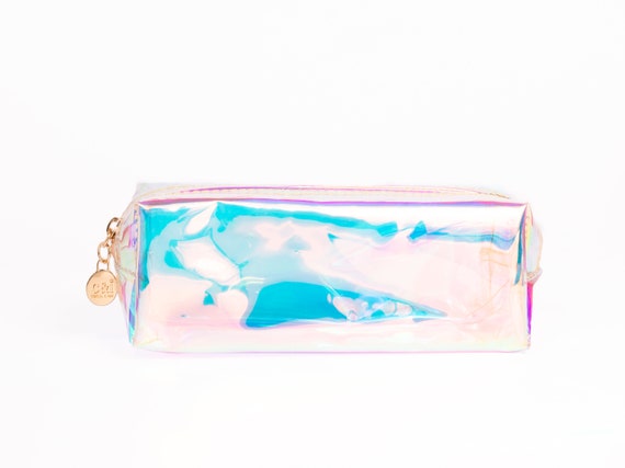 Clear Holographic Aesthetic Pencil Case Study Supplies 