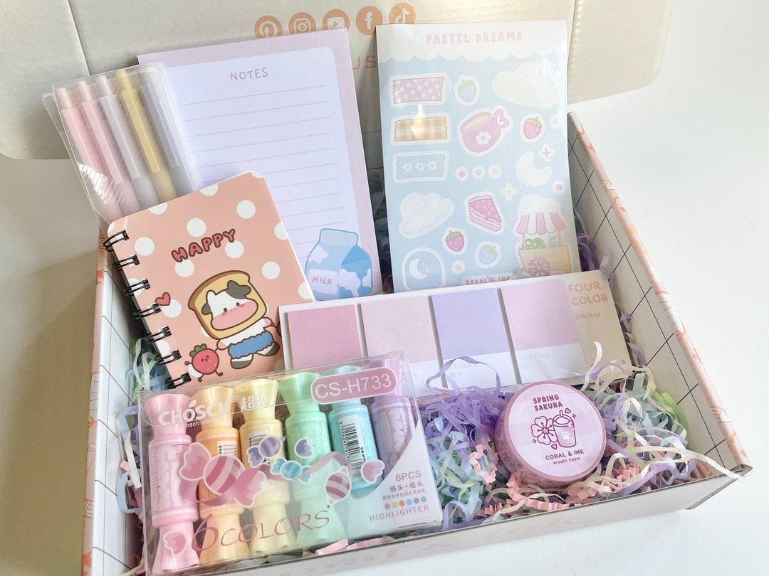 Kawaii Cute Pink Stationery Box Set Cute School Supplies Cute Journal  Supplies Japanese Stationary 