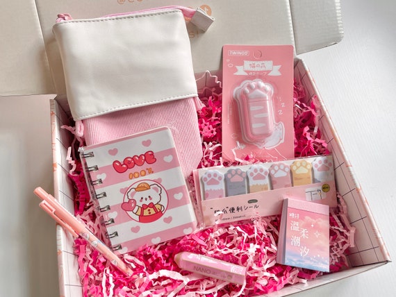 Kawaii Cute Pink Stationery Box Set Cute School Supplies Cute