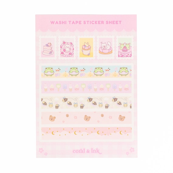 4 Style Aesthetics Washi Tape Kawaii Cute Decorative DIY Scrapbooking  Sticker Label with Release Paper