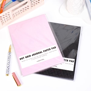 Dot grid journal notepad, scrapbook paper, scrapbooking & journal supplies, A5 notepad, journal papers, dotted grid paper, bujo pages