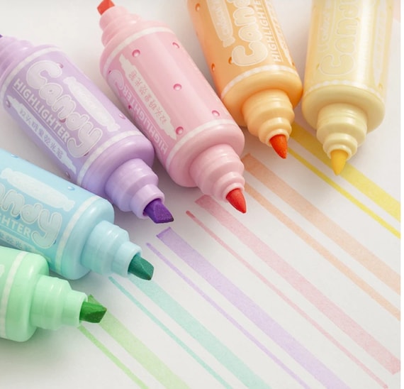 7color/set Highlighter Pens Kawaii Candy Color Manga Markers Midliner  Pastel Highlighter Set School Student Stationery - Highlighters - AliExpress