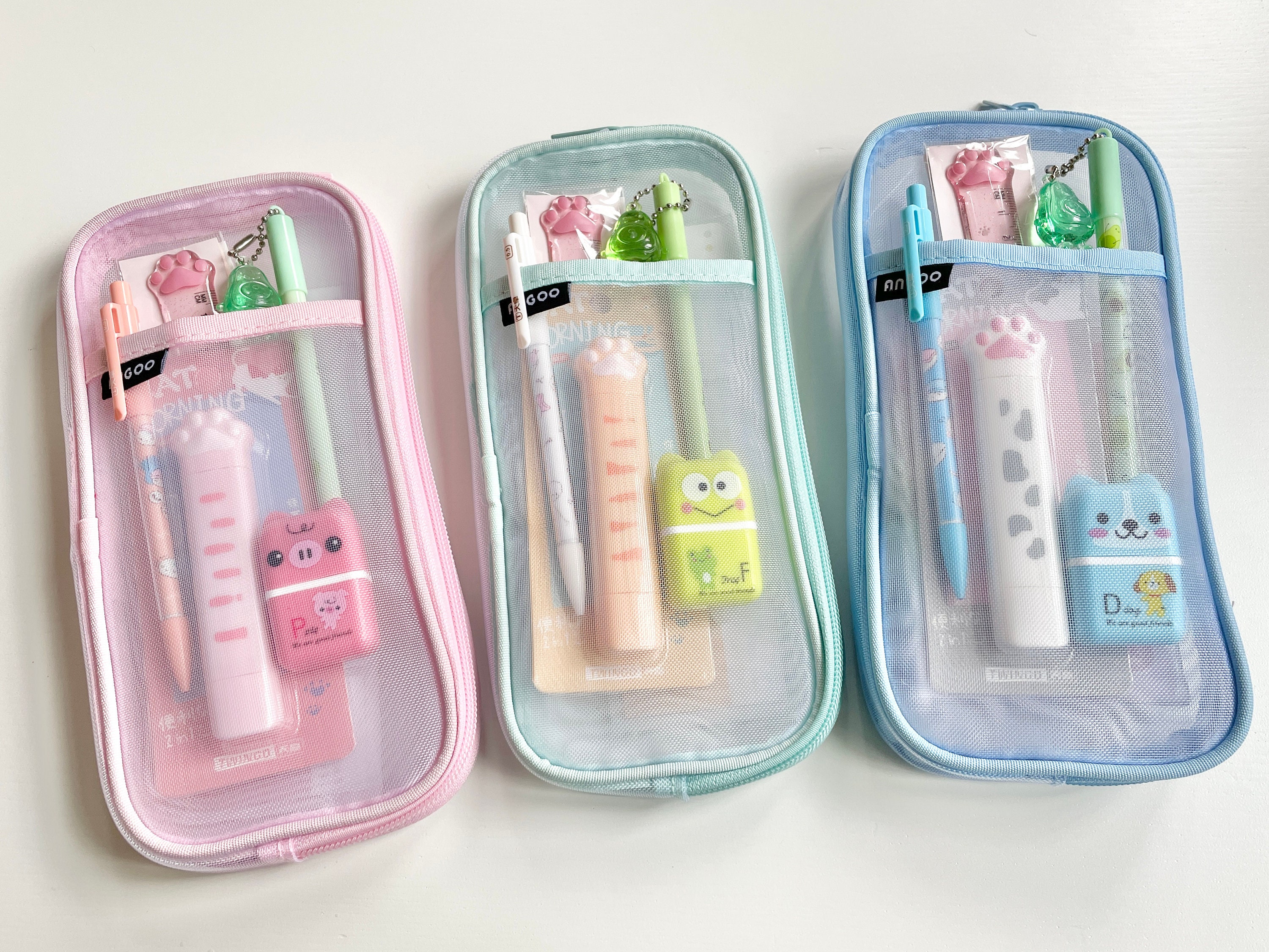 Prefilled Mesh Pencil Case Aesthetic School Supplies Etsy UK