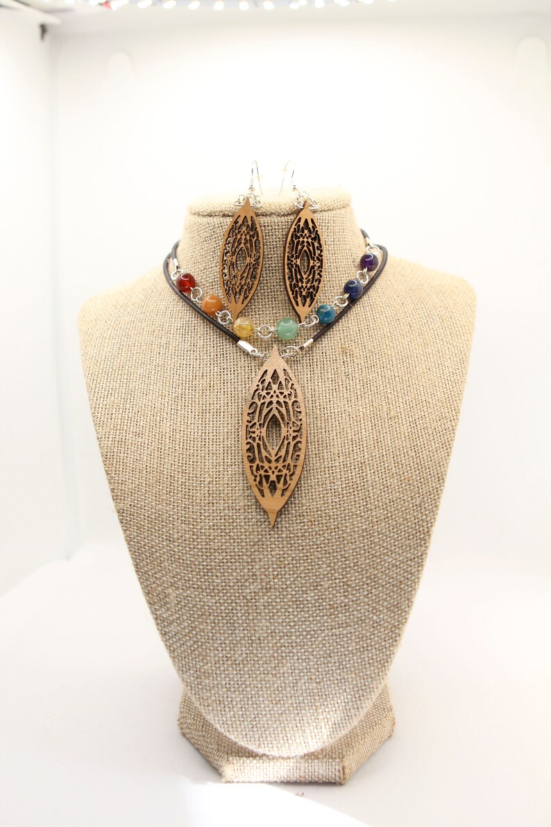 Yoni Chakra Necklace and Earring Set