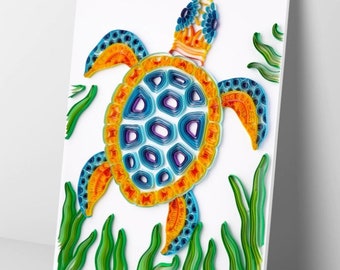 Turtle Paper Quilling DIY Kit With Tools Handmade Home Decoration Handcraft Gift