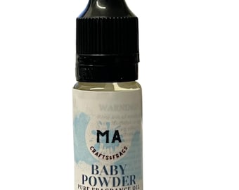 Aceite aromático de talco para bebés, 10 ml: para usar en difusores de aromaterapia, elaboración casera, popurrí, velas, jabón, slime, bombas de baño y ambientadores