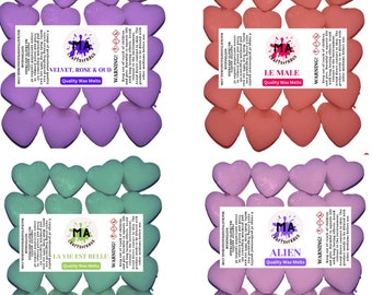 Cera perfumada que derrite mini corazones (Velvet Rose & Oud,Alien,La Vie Est Belle,Le Male) Cera de soja perfumada para diseñador inspirado para mujeres 4x40g