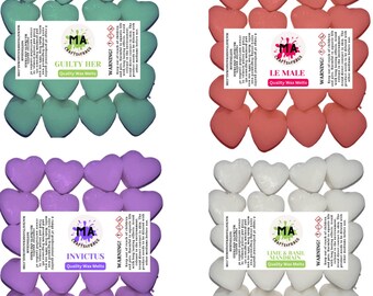 Cera perfumada que derrite mini corazones (Guilty Her Inspired,Invictus Inspired,Le Male,Lime & Basil Inspired) cera de soja perfumada para mujeres de diseño 4x40g