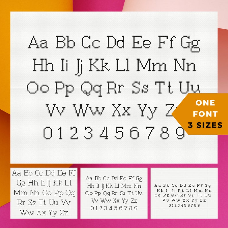Easy Cross Stitch Alphabet Pattern, Full Alphabet Cross Stitch Chart Small Letters, Medium